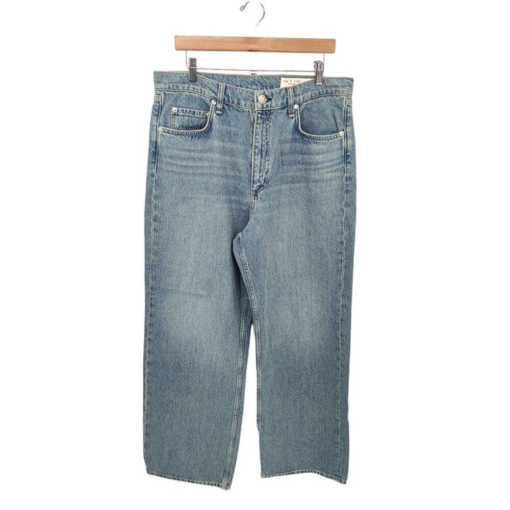 Rag & Bone Ithaca Shea Ankle Relaxed Straight Jeans Blue 32
